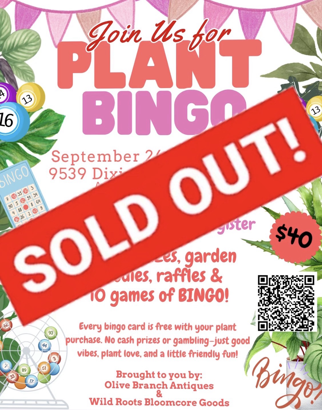 Plant Bingo, September 24 @ 6:00-8:00 PM