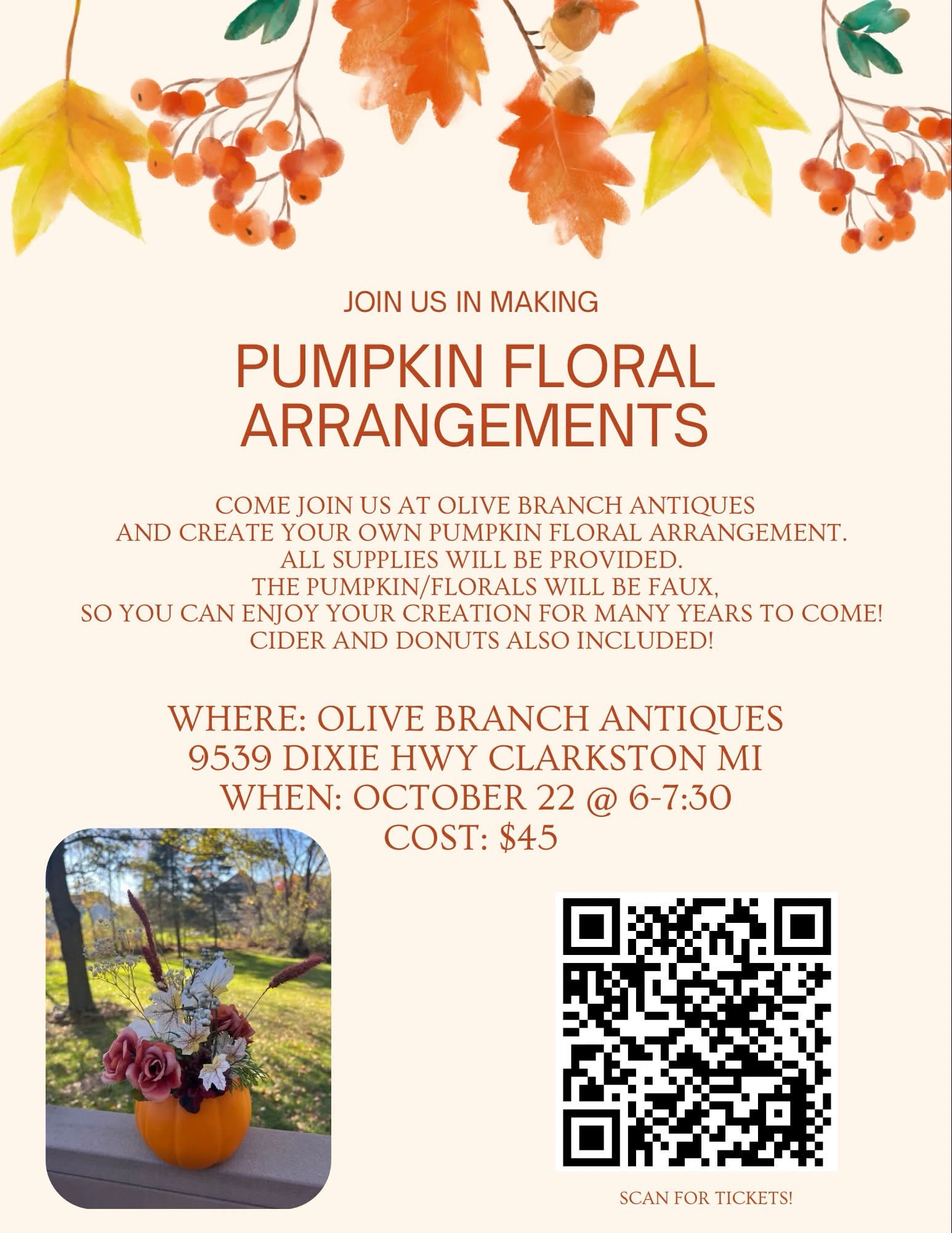 Pumpkin Floral Arrangements, October 22